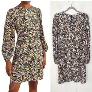 Boden Floral Dress - Black, Orange, White